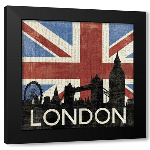 London Black Modern Wood Framed Art Print by Hershey, Moira