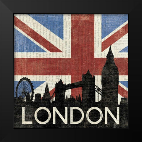 London Black Modern Wood Framed Art Print by Hershey, Moira