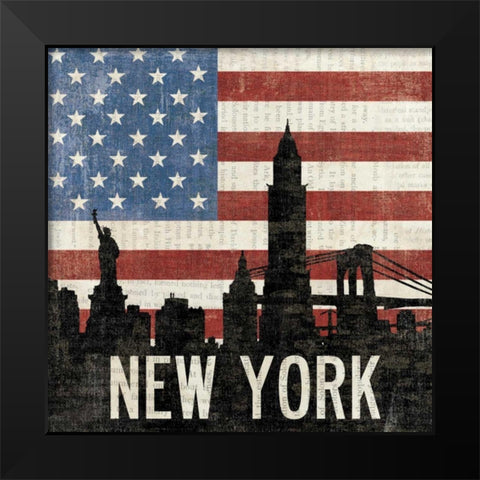 New York Black Modern Wood Framed Art Print by Hershey, Moira