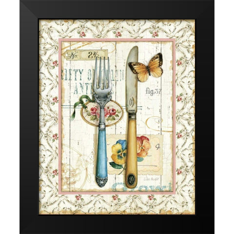 Rose Garden Utensils I Black Modern Wood Framed Art Print by Audit, Lisa