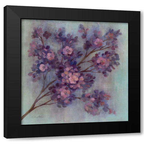 Twilight Cherry Blossoms I Black Modern Wood Framed Art Print with Double Matting by Vassileva, Silvia