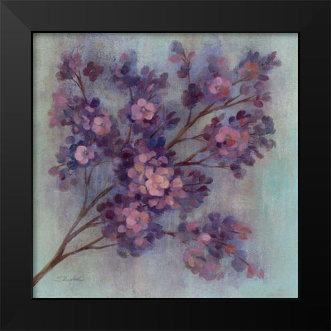 Twilight Cherry Blossoms I Black Modern Wood Framed Art Print by Vassileva, Silvia