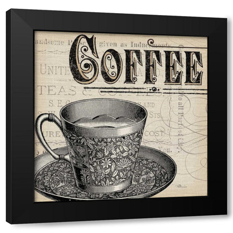 Antique Cafe no Border Black Modern Wood Framed Art Print by Pela Studio
