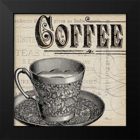 Antique Cafe no Border Black Modern Wood Framed Art Print by Pela Studio