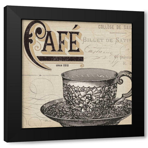 Antique Cafe no Border II Black Modern Wood Framed Art Print with Double Matting by Pela Studio