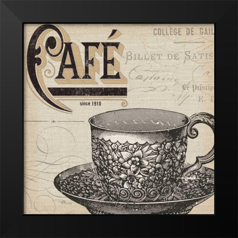 Antique Cafe no Border II Black Modern Wood Framed Art Print by Pela Studio