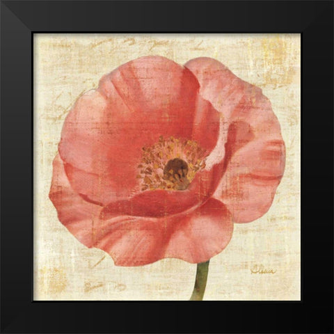 Blushing Poppy Black Modern Wood Framed Art Print by Hristova, Albena