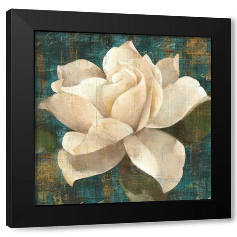 Gardenia Blossom Black Modern Wood Framed Art Print with Double Matting by Hristova, Albena