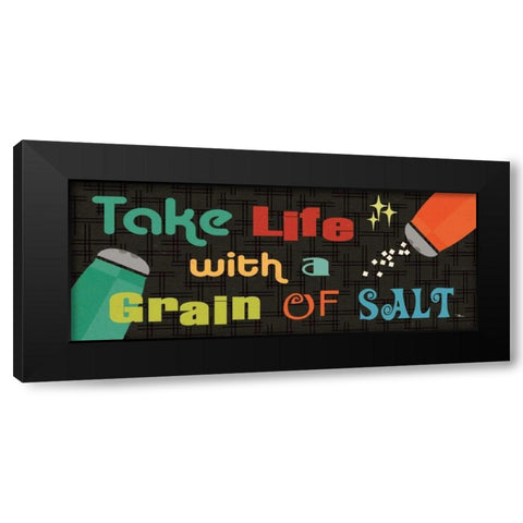 Kitchen It V Black Modern Wood Framed Art Print with Double Matting by Pela Studio