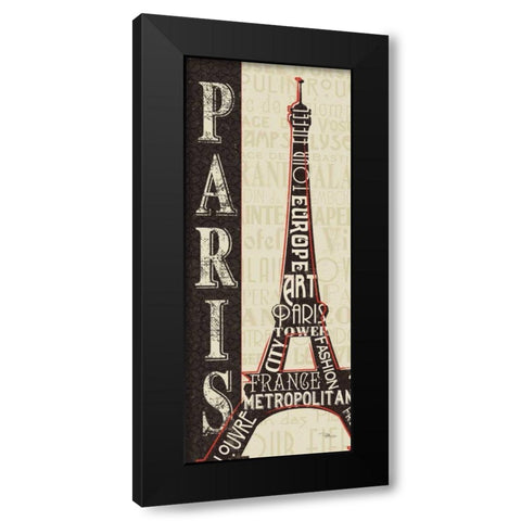 City Words I Black Modern Wood Framed Art Print with Double Matting by Pela Studio