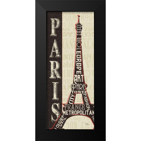 City Words I Black Modern Wood Framed Art Print by Pela Studio