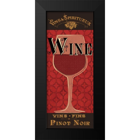 Red Label III Black Modern Wood Framed Art Print by Pela Studio