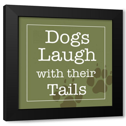 Dogs Laugh with Their Tails Black Modern Wood Framed Art Print by Wild Apple Studio