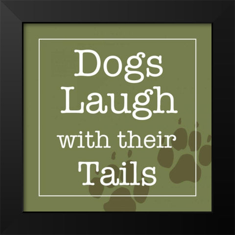 Dogs Laugh with Their Tails Black Modern Wood Framed Art Print by Wild Apple Studio