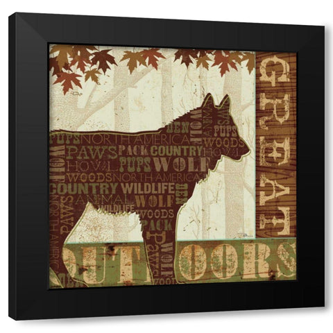 Woodland Words III Black Modern Wood Framed Art Print by Pela Studio