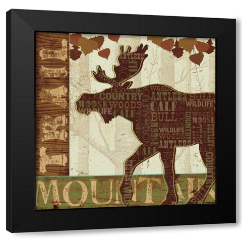 Woodland Words IV Black Modern Wood Framed Art Print by Pela Studio