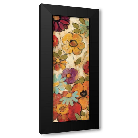Floral Sketches on Linen I Black Modern Wood Framed Art Print with Double Matting by Vassileva, Silvia