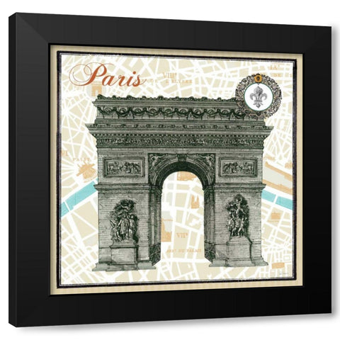 Monuments des Paris Arc Black Modern Wood Framed Art Print with Double Matting by Schlabach, Sue