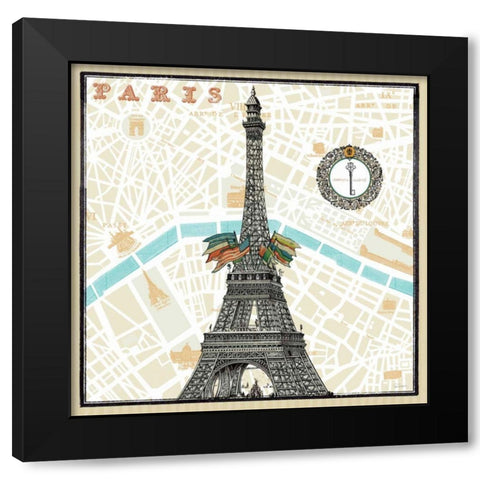 Monuments des Paris Eiffel Black Modern Wood Framed Art Print with Double Matting by Schlabach, Sue