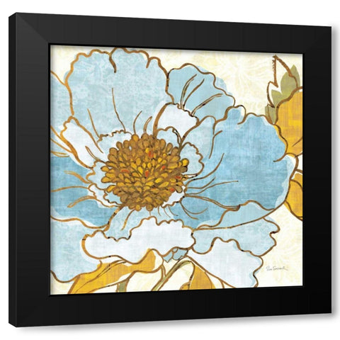 Camilles Peony I Black Modern Wood Framed Art Print with Double Matting by Schlabach, Sue