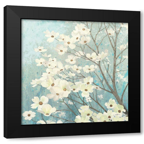 Dogwood Blossoms I Black Modern Wood Framed Art Print with Double Matting by Wiens, James