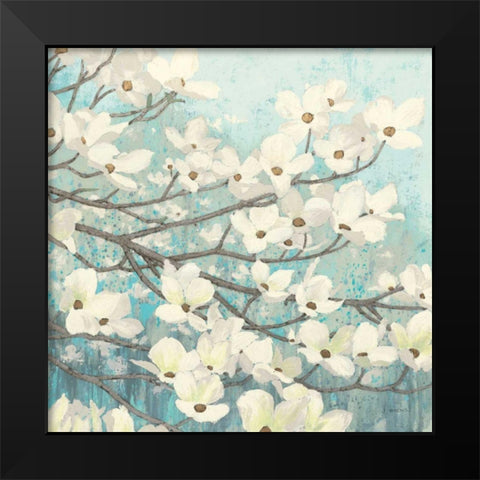 Dogwood Blossoms II Black Modern Wood Framed Art Print by Wiens, James