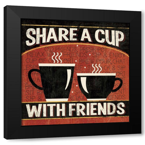 Coffee Roasters III Black Modern Wood Framed Art Print by Pela Studio