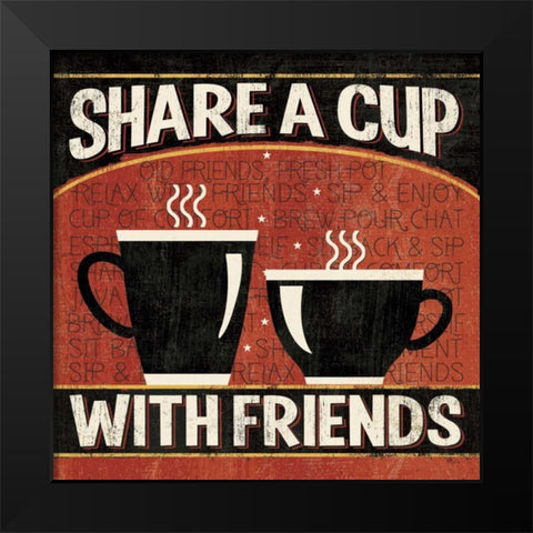 Coffee Roasters III Black Modern Wood Framed Art Print by Pela Studio