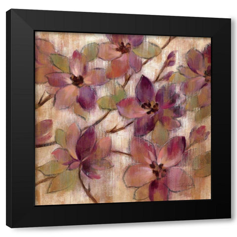 Magenta Branch II Black Modern Wood Framed Art Print by Vassileva, Silvia