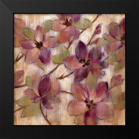 Magenta Branch II Black Modern Wood Framed Art Print by Vassileva, Silvia