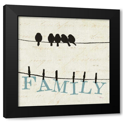 Bird Talk III Black Modern Wood Framed Art Print by Pela Studio