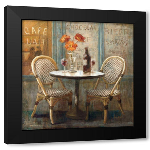 Meet Me at Le Cafe I Black Modern Wood Framed Art Print with Double Matting by Nai, Danhui