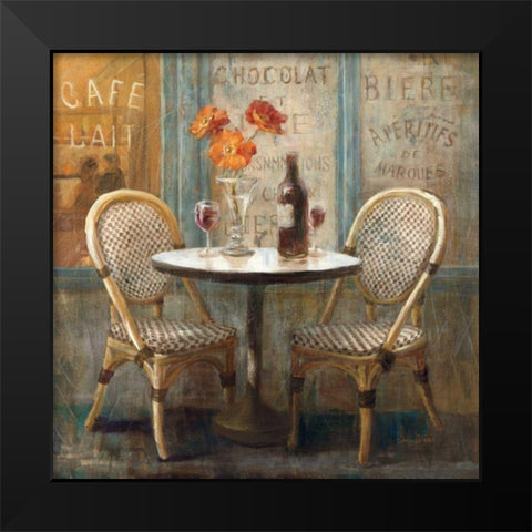 Meet Me at Le Cafe I Black Modern Wood Framed Art Print by Nai, Danhui