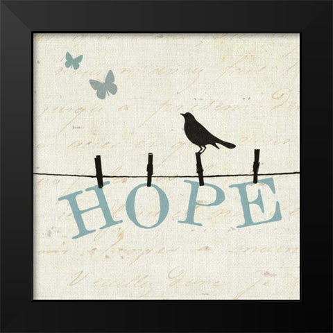 Bird Talk I Black Modern Wood Framed Art Print by Pela Studio