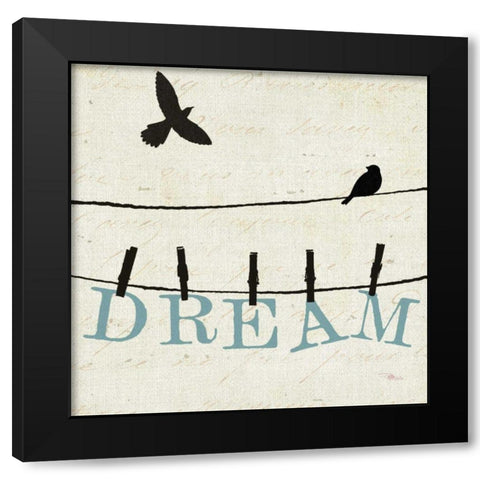Bird Talk IV Black Modern Wood Framed Art Print by Pela Studio