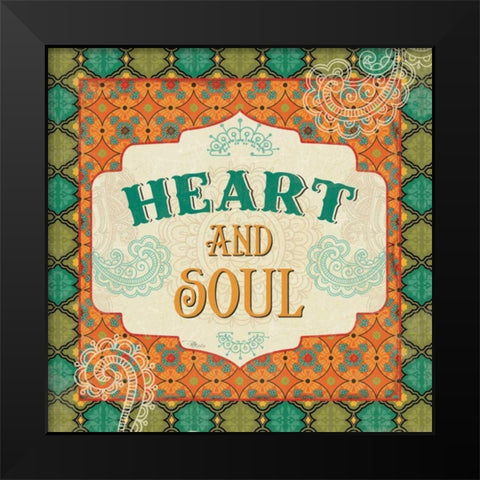 Indian Breeze Words III Black Modern Wood Framed Art Print by Pela Studio