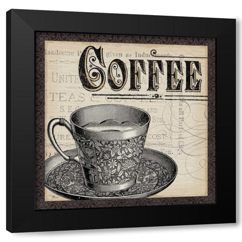 Antique Cafe I with Border Black Modern Wood Framed Art Print by Pela Studio