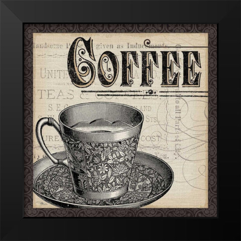 Antique Cafe I with Border Black Modern Wood Framed Art Print by Pela Studio