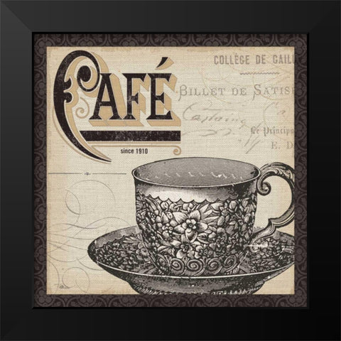 Antique Cafe II with Border Black Modern Wood Framed Art Print by Pela Studio