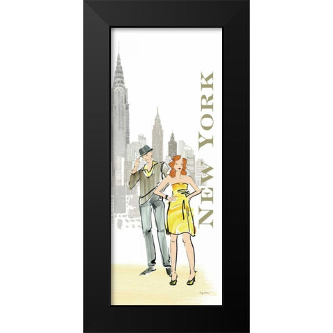 New York Lovers Black Modern Wood Framed Art Print by Tillmon, Avery