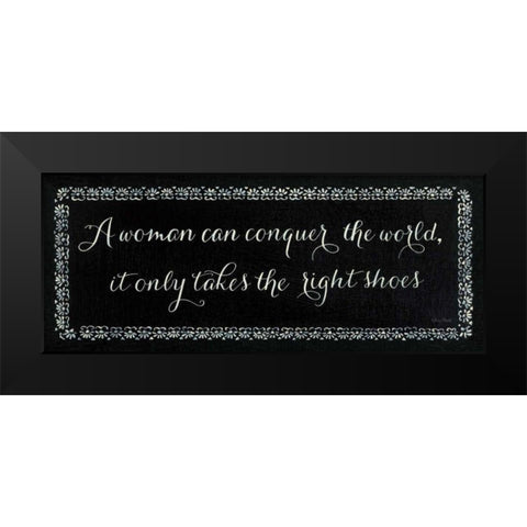 Right Shoes Black Modern Wood Framed Art Print by Adams, Emily