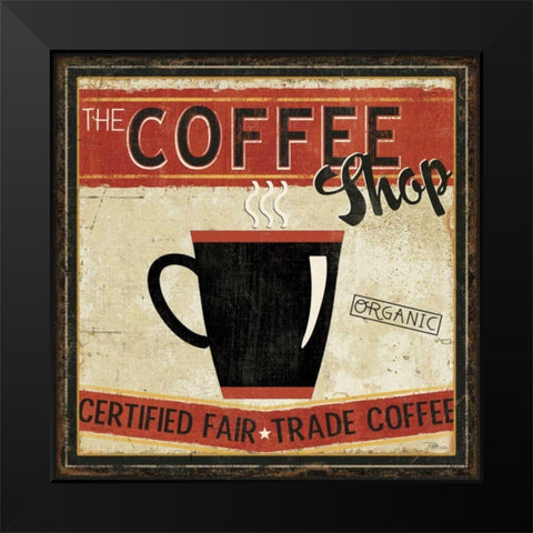 Coffee Roasters II Black Modern Wood Framed Art Print by Pela Studio