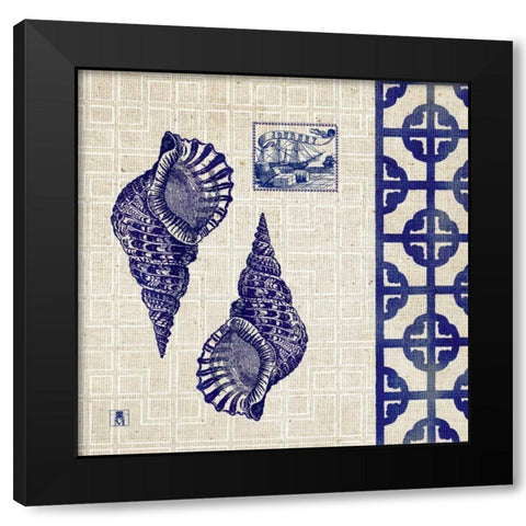 Sea Shore Square IV Black Modern Wood Framed Art Print by Studio Mousseau