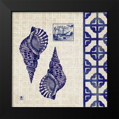 Sea Shore Square IV Black Modern Wood Framed Art Print by Studio Mousseau