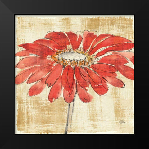 Tangerine and Grey I Black Modern Wood Framed Art Print by Paschke, Chris