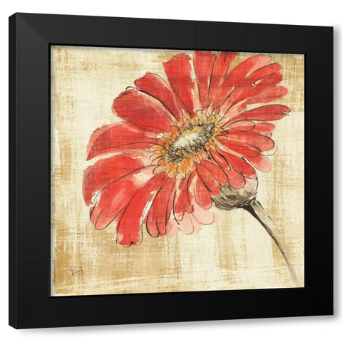 Tangerine and Grey II Black Modern Wood Framed Art Print by Paschke, Chris