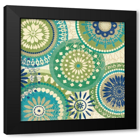 Floral Mix II Black Modern Wood Framed Art Print by Charron, Veronique