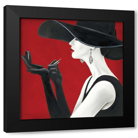 Haute Chapeau Rouge II Black Modern Wood Framed Art Print with Double Matting by Fabiano, Marco