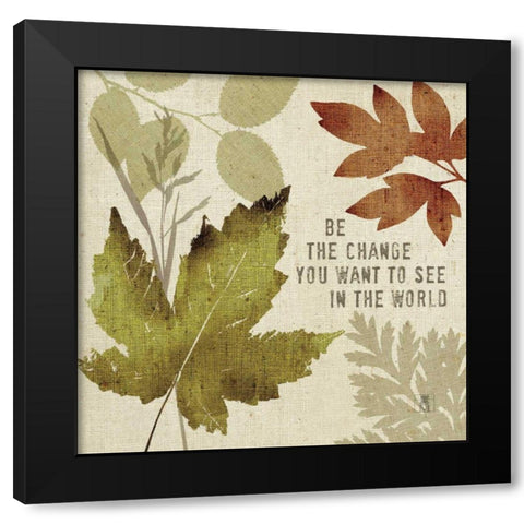 Leaves of Inspiration I Black Modern Wood Framed Art Print with Double Matting by Studio Mousseau