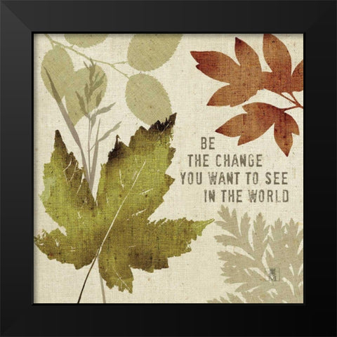 Leaves of Inspiration I Black Modern Wood Framed Art Print by Studio Mousseau